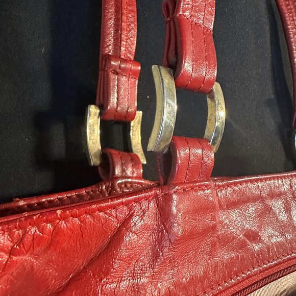 Vintage Red Leather handbag Sas - Picture 10 of 16